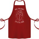 Heart Attack Recovery Survivor Cotton Apron 100% Organic Maroon