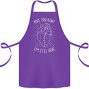 Heart Attack Recovery Survivor Cotton Apron 100% Organic Purple