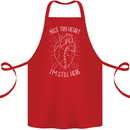 Heart Attack Recovery Survivor Cotton Apron 100% Organic Red