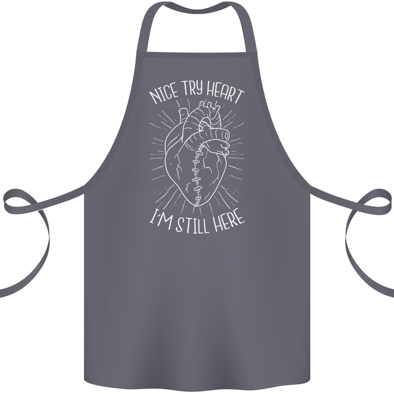 Heart Attack Recovery Survivor Cotton Apron 100% Organic Steel