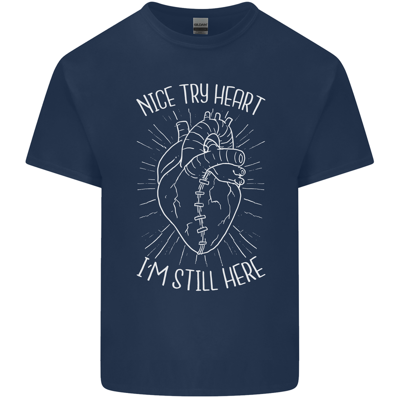 Heart Attack Recovery Survivor Kids T-Shirt Childrens Navy Blue