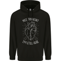 Heart Attack Recovery Survivor Mens 80% Cotton Hoodie Black