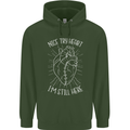 Heart Attack Recovery Survivor Mens 80% Cotton Hoodie Forest Green
