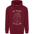 Heart Attack Recovery Survivor Mens 80% Cotton Hoodie Maroon