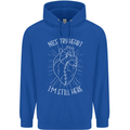 Heart Attack Recovery Survivor Mens 80% Cotton Hoodie Royal Blue