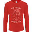 Heart Attack Recovery Survivor Mens Long Sleeve T-Shirt Red
