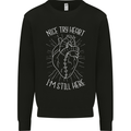 Heart Attack Recovery Survivor Mens Sweatshirt Jumper Black