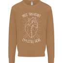Heart Attack Recovery Survivor Mens Sweatshirt Jumper Caramel Latte