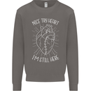 Heart Attack Recovery Survivor Mens Sweatshirt Jumper Charcoal