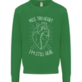 Heart Attack Recovery Survivor Mens Sweatshirt Jumper Irish Green