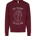 Heart Attack Recovery Survivor Mens Sweatshirt Jumper Maroon