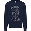 Heart Attack Recovery Survivor Mens Sweatshirt Jumper Navy Blue