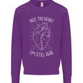 Heart Attack Recovery Survivor Mens Sweatshirt Jumper Purple