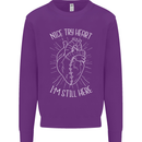 Heart Attack Recovery Survivor Mens Sweatshirt Jumper Purple