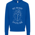Heart Attack Recovery Survivor Mens Sweatshirt Jumper Royal Blue