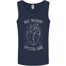 Heart Attack Recovery Survivor Mens Vest Tank Top Navy Blue