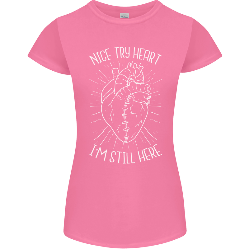 Heart Attack Recovery Survivor Womens Petite Cut T-Shirt Azalea