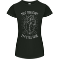 Heart Attack Recovery Survivor Womens Petite Cut T-Shirt Black