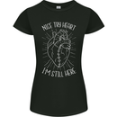 Heart Attack Recovery Survivor Womens Petite Cut T-Shirt Black