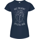 Heart Attack Recovery Survivor Womens Petite Cut T-Shirt Navy Blue
