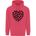 Heart Bike Chain Cycling Biker Motorbike Childrens Kids Hoodie Heliconia