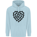 Heart Bike Chain Cycling Biker Motorbike Childrens Kids Hoodie Light Blue