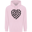 Heart Bike Chain Cycling Biker Motorbike Childrens Kids Hoodie Light Pink