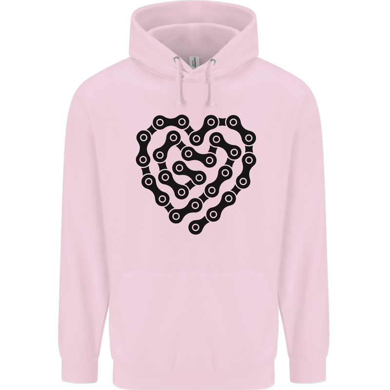 Heart Bike Chain Cycling Biker Motorbike Childrens Kids Hoodie Light Pink