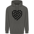 Heart Bike Chain Cycling Biker Motorbike Childrens Kids Hoodie Storm Grey
