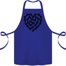 Heart Bike Chain Cycling Biker Motorbike Cotton Apron 100% Organic Royal Blue