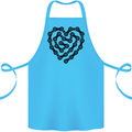 Heart Bike Chain Cycling Biker Motorbike Cotton Apron 100% Organic Turquoise