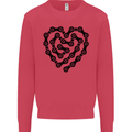 Heart Bike Chain Cycling Biker Motorbike Kids Sweatshirt Jumper Heliconia