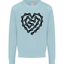 Heart Bike Chain Cycling Biker Motorbike Kids Sweatshirt Jumper Light Blue