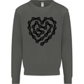 Heart Bike Chain Cycling Biker Motorbike Kids Sweatshirt Jumper Storm Grey