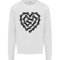 Heart Bike Chain Cycling Biker Motorbike Kids Sweatshirt Jumper White