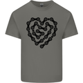 Heart Bike Chain Cycling Biker Motorbike Kids T-Shirt Childrens Charcoal