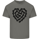 Heart Bike Chain Cycling Biker Motorbike Kids T-Shirt Childrens Charcoal