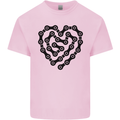 Heart Bike Chain Cycling Biker Motorbike Kids T-Shirt Childrens Light Pink