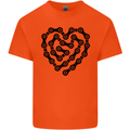 Heart Bike Chain Cycling Biker Motorbike Kids T-Shirt Childrens Orange