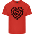 Heart Bike Chain Cycling Biker Motorbike Kids T-Shirt Childrens Red