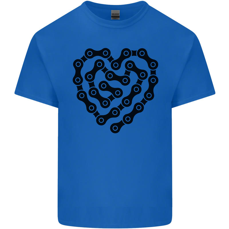 Heart Bike Chain Cycling Biker Motorbike Kids T-Shirt Childrens Royal Blue