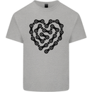 Heart Bike Chain Cycling Biker Motorbike Kids T-Shirt Childrens Sports Grey