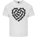 Heart Bike Chain Cycling Biker Motorbike Kids T-Shirt Childrens White