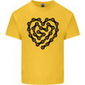 Heart Bike Chain Cycling Biker Motorbike Kids T-Shirt Childrens Yellow