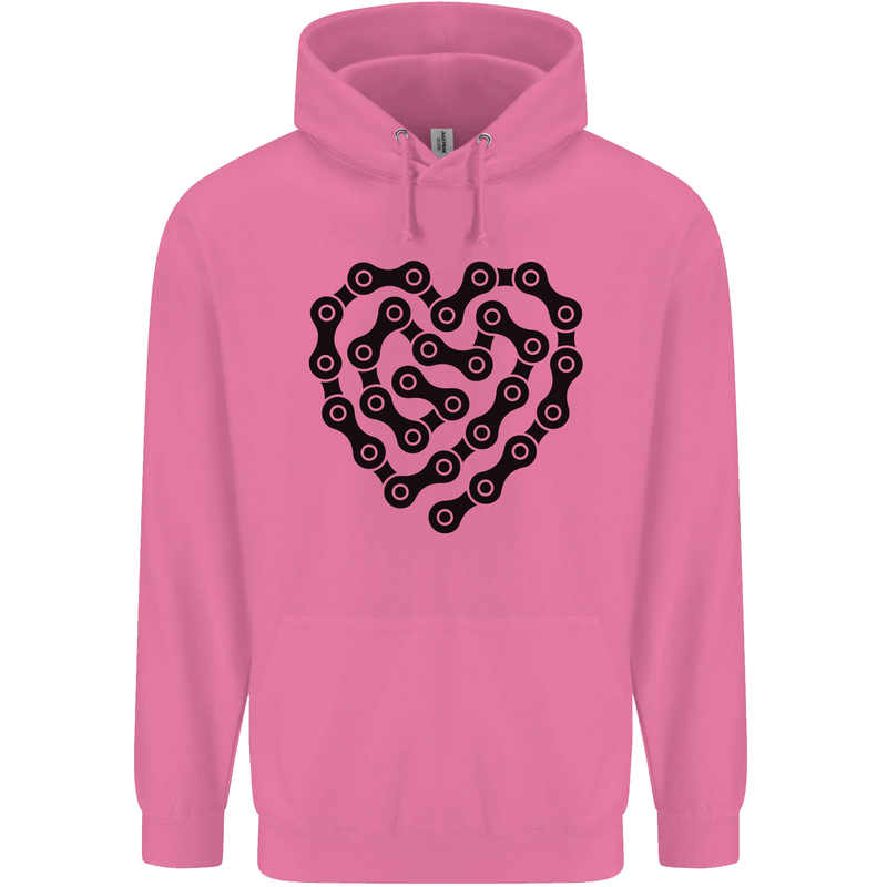 Heart Bike Chain Cycling Biker Motorbike Mens 80% Cotton Hoodie Azelea