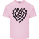 Heart Bike Chain Cycling Biker Motorbike Mens Cotton T-Shirt Tee Top Light Pink