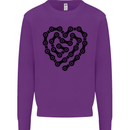 Heart Bike Chain Cycling Biker Motorbike Mens Sweatshirt Jumper Purple