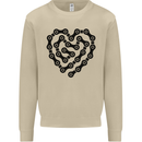 Heart Bike Chain Cycling Biker Motorbike Mens Sweatshirt Jumper Sand