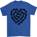 Heart Bike Chain Cycling Biker Motorbike Mens T-Shirt Cotton Gildan Royal Blue