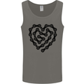 Heart Bike Chain Cycling Biker Motorbike Mens Vest Tank Top Charcoal